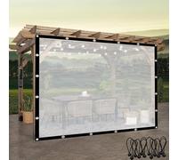 Lona Transparente Paredes Laterales de Marquesina de Terraza con Ojales para Porches, Muebles de Jardín, Panel de Pérgola POCHY(3x2.5m(9.84x8.2ft))