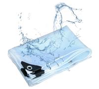 Lona transparente reforzada con esquinas de goma, resistente al agua, resistente a los rayos UV, 2 m x 4,6 m, para uso en exteriores