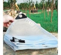 Lona transparente reforzada resistente al agua con esquinas de goma, cubierta de suelo (3,4 m x 4,5 m) para protección al aire libre