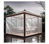 Lona transparente resistente a la intemperie para rgola y cenador para exteriores, cortinas laterales transparentes de 2 x 7 m, cubiertas para invernadero y plantas de jardín