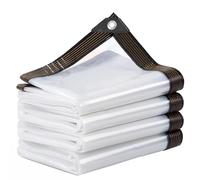 Lona transparente resistente al agua de 1,5 x 2,5 m, lona de plástico PE transparente con ojales, cubierta resistente al desgarro y a la lluvia para exteriores, camping, lona para construcción y uso