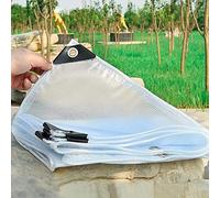 Lona transparente resistente al agua de 2 m x 3,4 m de grosor, doble lona de malla de PVC con ojales para uso al aire libre, hogar, jardín, cubierta de vidrio suave transparente