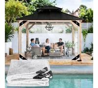 Lona transparente resistente al agua de vinilo de PVC para uso en exteriores, ideal para camping, jardines, gallineros y cubierta impermeable (8 x 8 m)