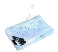 Lona transparente resistente al agua, lona reforzada de malla transparente con esquinas de goma para uso en exteriores (4,2 m x 4,8 m)