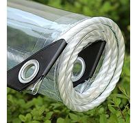 Lona transparente resistente, cubierta de PVC 100% impermeable, transparente y resistente al polvo, resistente al desgarro, para cenador, porche, patio, camping al aire libre, 200 x 500 cm