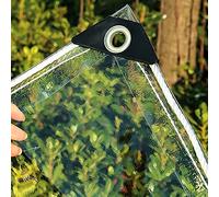 Lona transparente resistente de 3,7 m x 6,3 m, lona de PVC transparente impermeable con ojales, lámina de vidrio suave duradera para el hogar, jardín, uso al aire libre, cubierta resistente a la