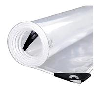 Lona transparente resistente de 4 x 4 m, 13.7 mil, impermeable, de PVC, con ojales, transparente, impermeable, a prueba de nieve, a prueba de polvo, resistente al viento para protección al aire libre