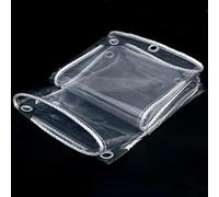 Lona transparente resistente de 450 g/m², cubierta de PVC impermeable de 0,45 mm de grosor, lona antidesgarros con ojales para muebles de jardín, plantas, cobertizo, camping, sábana de suelo, 9 x 14 m