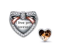 LONAGO Charm Personalizado con Foto para Mujer Plata de Ley 925 Te Amare por Siempre Imagen Encanto de Cuentas