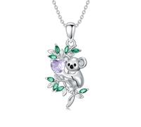 LONAGO Collar de Koala para Mujer Plata de Ley 925 Lindo Koala Collar con Colgante
