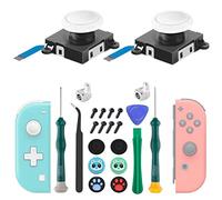 LONANDY Joycon Joysticks, Reemplazo de Joystick Analógico 3D Para Nintendo Switch, Kit de Reparación de Piezas de Repuesto de Joystick Para Switch y Switch Lite (Paquete de 2, Blanco)