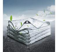 Lonas Impermeables Exterior Lona Impermeable Transparente con Ojales,400 G/m²-Grueso 0.35mm para Muebles de JardíN Aislamiento De Plantas Resistente Al Polvo(1x1m/3.3x3.3ft)