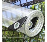 Lonas Impermeables Transparente Exterior con Ojales, 0,35 mm Plegable Lona de plástico PVC para Invernadero Jardines Camiones Cenadores terrazas Camiones(0.8 m*5.0m)