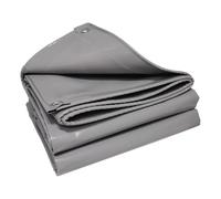 Lonas, Lona de PVC Resistente al Agua - Lona Gris de 3 m x 5 m con Ojales para Camping, Piscinas, Barcos, caravanas y Tiendas de campaña - Funda Protectora Personalizable