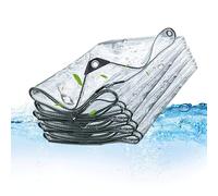 Lonas, Lona Impermeable Transparente de 50 x 100 cm con Ojales, Lona de Vidrio Resistente y Resistente al Polvo para Camping, invernaderos, Coches, Patios y pabellones.