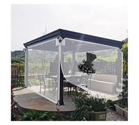 Lonas transparentes con ojales, lona transparente para exteriores, cortinas de cenador, división de patio, porche y pérgola, 4 x 5 m, protección resistente a la intemperie