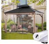 Lonas Transparentes de Vinilo PVC Resistente de 20 milésimas de Grosor, Lona de Vidrio con Cremallera, protección contra el Agua, los Rayos UV y el desgarro, para invernaderos, Balcones y ja