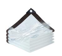 Lonas Transparentes Resistentes al Agua, Lona Transparente con Ojales, de 1 a 5 m, para Exteriores, Camping, Plantas, Jardines, gallineros y Arena para Gatos (2x4M/(6.6x13.2 FT))