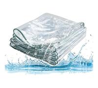 Lonas Transparentes Resistentes e Impermeables de 2,7 x 4 m, Cubierta Gruesa a Prueba de Polvo con Ojales, Lona de Vidrio versátil para jardín, Patio, gallinero y protección de Ventanas.