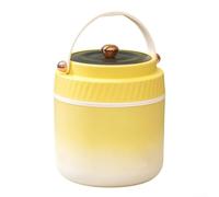 Lonchera aislada, con compartimentos dobles, tarro térmico de acero inoxidable a prueba de fugas de 40 onzas para sopas calientes, incluye tenedor de cuchara y bolsa de transporte (amarillo)