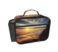 Lonchera aislada con impresión personalizada The sun rising between two mountains para mujeres y hombres, bolsa de alimentos portátil para llevar de mano para el trabajo, la oficina, mochila