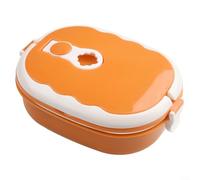 Lonchera aislada de 900 ml, calentador de alimentos portátil con interior de acero inoxidable 304, contenedor térmico para estudiantes, oficina, viajes, PP BPA, rectangular, 20 x 7,4 cm (naranja)