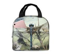 Lonchera aislada para hombres y mujeres, adultos, reutilizable, moderna, libélula, a prueba de fugas, bolsa de refrigeración de gran capacidad, contenedores de almuerzo para oficina, trabajo, picnic