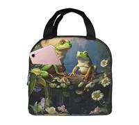Lonchera aislada para mujer, lonchera reutilizable para oficina, viajes, lonchera térmica, muchas ranas cantan en las ramas, bolsas de almuerzo a prueba de fugas para hombres, bolsa de comida de gran