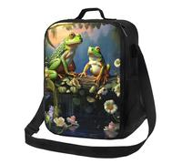 Lonchera aislada para mujeres y hombres, lonchera, muchas ranas cantan en las ramas, reutilizable, a prueba de fugas, con correa ajustable para el hombro, bolsas de almuerzo para el trabajo, viajes