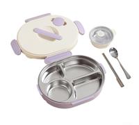 Lonchera aislada para niños de acero inoxidable 304 con múltiples compartimentos y cuenco de sopa, sello a prueba de fugas que garantiza que no haya derrames, apto para microondas, utensilios para