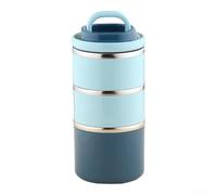 Lonchera apilable, contenedor de acero inoxidable aislado de 3 niveles con bolsa, portador de alimentos a prueba de fugas para preparación de comidas, control de porciones, almuerzos para el trabajo