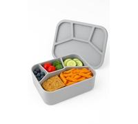 Lonchera Bento de silicona reutilizable con 4 compartimentos, a prueba de fugas, rectangular, 1160 ml, 100% silicona platina, resistente al desgarro, resistente al calor y al frío, hermético, apto