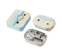 Lonchera con secciones divididas, acero inoxidable, a prueba de fugas, contenedor de alimentos para picnics, comidas escolares, caja de Bentos con utensilios integrados