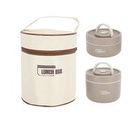 Lonchera, Contenedor de Alimentos Aislado, Contenedor Térmico Redondo de Acero Inoxidable 304, Mantiene el Calor hasta 4-5 Horas para el Trabajo, la Escuela, Actividades Al Aire