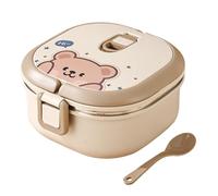 Lonchera cuadrada de acero inoxidable, acero inoxidable 304, apta para alimentos, portátil, sin fugas, gran capacidad, caliente para viajes, al aire libre, escuela