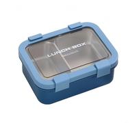 Lonchera de acero inoxidable a prueba de fugas con 2 compartimentos, bandeja extraíble, tapa segura, apta para lavavajillas, colores vibrantes para la escuela, oficina, al aire libre (azul)