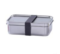 Lonchera de acero inoxidable con doble compartimento de 800 ml cada una apta para lavavajillas, clips de bloqueo a prueba de fugas, material de grado 304 para uso diario (una sola capa de 800 m)