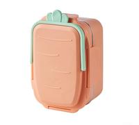 Lonchera de acero inoxidable con forma de rábano con asa de transporte diseñada para comidas familiares con juego de tabware para un fácil uso y transporte (naranja nuevo)