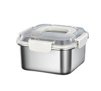 Lonchera de acero inoxidable, hermética para conservación de alimentos con tapa, contenedor hermético para almuerzo, para despensa escolar, aula, camping, cocina, picnic, ensalada, frutas y