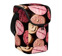 Lonchera grande con corchos de vino para adultos, reutilizable, portátil, organizador grande