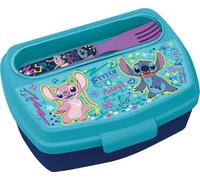 Lonchera infantil Disney Stitch con cubiertos incluidos, lonchera escolar de plástico sin BPA, cierre seguro, ligero y colorido, perfecta para el jardín de infantes, salidas, aperitivos o viajes