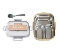 Lonchera Para Adultos - Hermética, Contenedor De Alimentos De 3 Secciones, Estuche Portátil Para Almacenar Comidas Con Juego De Cuchara Y Tenedor | Ideal Para La Oficina, Aula, Camping, Via
