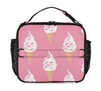 Lonchera rectangular con bolsillos con cremallera, para adultos, mantiene la comida caliente, bolsa de gran capacidad para la escuela, universidad, delicioso helado melocotón