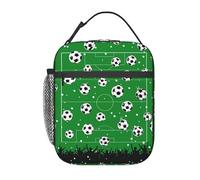 Lonchera reutilizable de fútbol para niños, niñas, niños, mujeres y adultos, bolsa térmica deportiva para el almuerzo, bolsa térmica de poliéster para juegos, ideal para la escuela, picnic, trabajo,