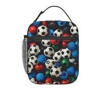 Lonchera reutilizable de fútbol para niños, niñas, niños, mujeres y adultos, bolsa térmica deportiva para el almuerzo, bolsa térmica de poliéster para juegos, ideal para la escuela, picnic, trabajo,