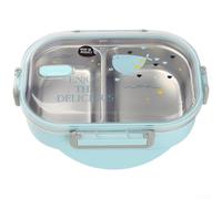 Lonchera sellada de acero inoxidable multicapa con aislamiento y tapa a prueba de fugas para estudiantes y niños, para sostener sopas y salsas de forma segura (azul1)