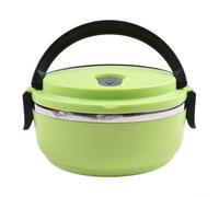 Lonchera térmica redonda de acero inoxidable de 700 ml con tapa hermética, para oficina, escuela, viaje, sopa caliente, cuenco de arroz (naranja)
