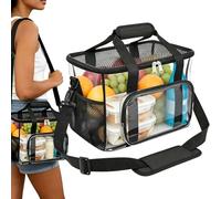 Lonchera transparente de 12 x 9 x 9 pulgadas, impermeable, gran capacidad, bolsa de cosméticos transparente, para hombres y mujeres, gimnasio, picnic, oficina, al aire libre, playa, picnic