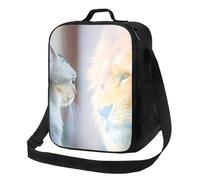 Loncheras aisladas para mujeres y hombres, para el trabajo, el gato se ve en el espejo, lonchera para adultos para mujeres y hombres, bolsa térmica suave aislada, pequeñas bolsas de almuerzo con