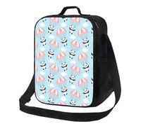 Loncheras aisladas para mujeres y hombres, para el trabajo, lindo panda volando en el cielo, lonchera para adultos para mujeres y hombres, bolsa térmica suave aislada, pequeña bolsa de almuerzo con